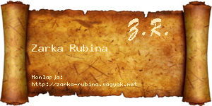 Zarka Rubina névjegykártya